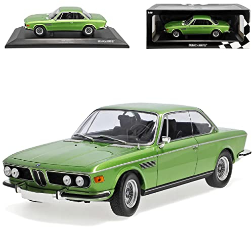 alles-meine.de GmbH B*M*W E9 3.0 CSI Coupe Grün 1968-1975 1/18 Minichamps Modell Auto mit individiuellem Wunschkennzeichen