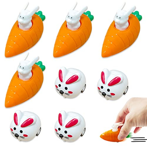 Hasen Uhrwerk Spielzeugauto,Aufziehbare Hasen Ostern Deko,Aufziehbare Hasen mit Karotte,Easter Party Favours,Perfekt als Ostergeschenk