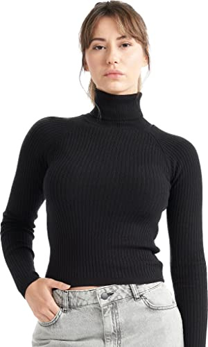 alsestudio Women`s Turtle Neck Jumper Premium Quality Silk Touch Long Sleeve Soft Ribbed Pullover Essential Knitted Roll Neck Sweaters