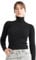 alsestudio Women`s Turtle Neck Jumper Premium Quality Silk Touch Long Sleeve Soft Ribbed Pullover Essential Knitted Roll Neck Sweaters Black, S
