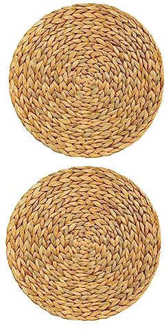 Cabilock 2 Stück Verbrühschutzmatten Für Töpfe Und Pfannen Vintage-Untersetzer Runde Tischsets Tassenuntersetzer Für Tische Rattan-Tischsets Couchtischhalter Rattan-Untersetzer