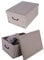 Kreher® 2 Stück Aufbewahrungsbox mit Deckel, Deko Papp-Karton, Stapelbox, 45 Liter mit Griffen, 51 x 37 x 24 cm (Klassisch Weiß)