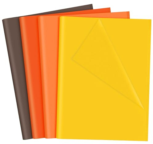 NEBURORA 108 Blatt Herbst Geschenkpapier Orange Braun Gelb Seidenpapier, Kunst-Tissue, Großpackung für Thanksgiving, Geburtstag, Feiertagsgeschenke, Verpackung und Herbst Themenparty Dekoration