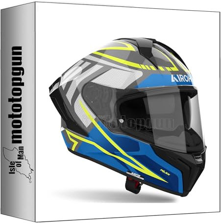 Airoh Motorrad-Integralhelm MXR18 Matryx Rider blau glänzend Größe M mototopgun