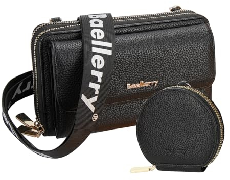aolaso Femmes Petit Sac à bandoulière pour téléphone Portable, Noir
