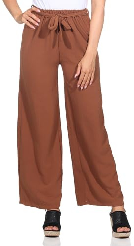 simaranda Weite Damenhose Palazzo Culotte Sommerhose im Marlene Stil für Freizeit Yoga Business 182 (DE/NL/SE/PL, Numerisch, 36, 40, Regular, Regular, Braun)