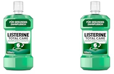 LISTERINE Total Care Zahnfleisch-Schutz (500 ml), schützende Mundspülung gegen Zahnfleischprobleme mit 6 in 1 Wirkung, antibakterielles Mundwasser stärkt die Zähne, bis zu 24h frischer Atem