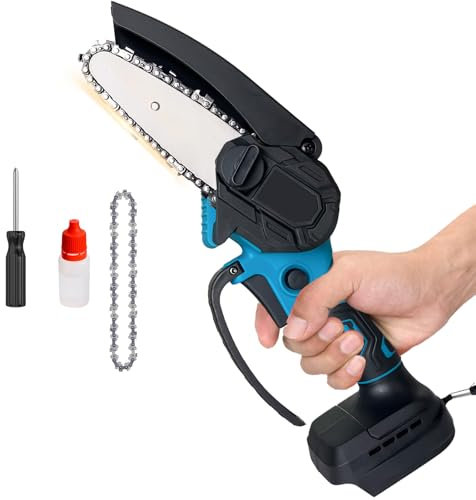 Mini Motosega a Batteria,Elettrica Motosega da Potatura di Ricambio per Makita DUC101Z,4 pollici Sega a Batteria,per Tagliare Legna, Potare Rami (Solo corpo, batteria non inclusa)