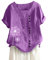 KOG Maglietta da donna alla moda, in lino, elegante, a maniche corte, da donna, per il tempo libero, modello Tie-Dye, 006 viola, XL