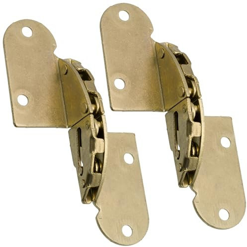 AERZETIX - C41055 - Lot de 2 charnières de table pliante à 180 degrés 48x85 mm - en acier - couleur doré - fer ornemental meubles cuisine rabattable
