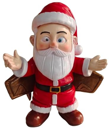 Solar-Gartenzwerg, Kamera, weißer bärtiger alter Mann, Kunstharz, Kunsthandwerk, Ornament, Haus, Garten, Schreibtisch, Weihnachtsdekoration, Sammlerstatuen, Weihnachtssammelfiguren, Weihnachtsstatuen