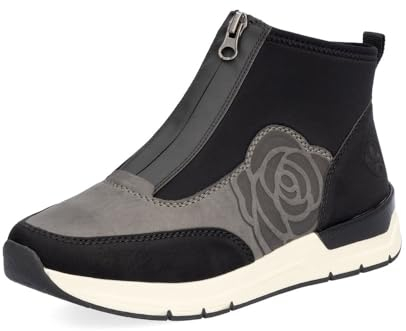 Rieker Damen Ankle Boots 58956, Frauen Stiefeletten, lose Einlage,halbstiefel,Kurzstiefel,uebergangsschuhe,schwarz (00),37 EU / 4 UK