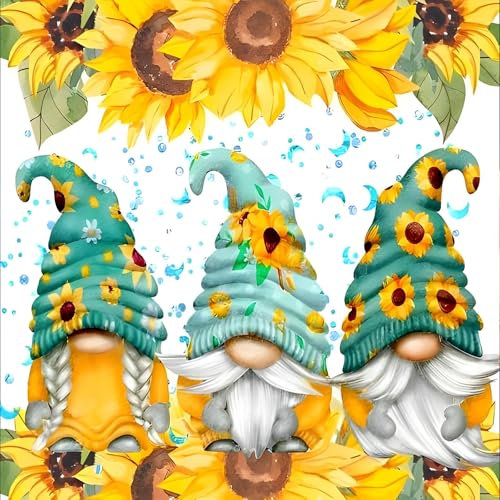 MOGTAA Zwerg Diamond Painting Erwachsene, 5D Gnomes Diamant Painting Bilder Set, DIY Diamond Art Blume Diamant Malerei Bilder für Home Wand Dekor 30x30cm