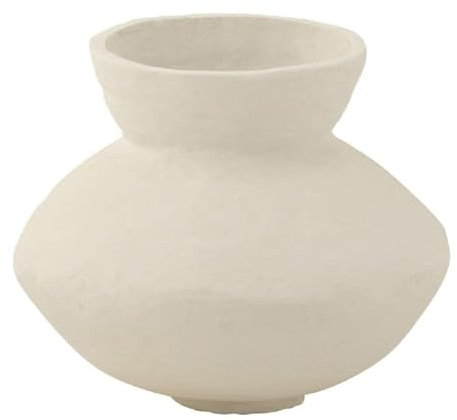 Pot Évasé en Papier Maché Archaique 45cm Blanc