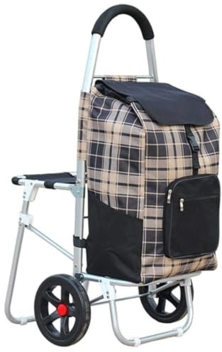 Carrello Spesa Carrellino Spesa Carrello Della Spesa A 2 Ruote Con Sedile Carrello Della Spesa In Alluminio Leggero Carrello Pieghevole Per Salire Le Scale Con Borsa Rimovibile Trolley per la Spesa Ca