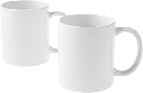 Cerámica, 2 tazas en blanco para sublimación infusible ink para taza prensa, 355 ml