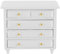 DriKou Mini-Schubladenschrank, europäischer Stil, weiße Mini-Kommode, 1:12 Puppenhaus, Puppenhaus, Schlafzimmer, Szene, Spielhaus, Spielzeug, Ornamente, Dekoration für