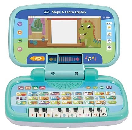 VTech Swipe & Learn Laptop, Educational Toy for Toddler with Phonics, Counting, Computer Skills, Encourages Language Development, Logical Thinking, Gift for Ages 18, 24 Months +, English Version