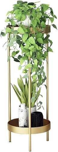 KWMAEEUID Flower stand 2 tier Flower Stand Garden Patio Decorative Standing Metal Pot Plant Rack Display Shelf Holder For Outdoor Outdoor Balcony Decor Tall 60cm / 90cm