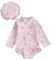 Happy Cherry Rash Guard Bébé Fille Manches Longues Maillot de Bain Zip Protection Solaire avec Chapeau Nouveau-né Bébé 90