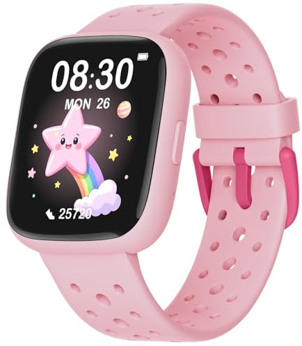 TICTIKY Reloj Inteligente Niños y Niñas 5-12 Sin App Necesaria, 1,83 Smartwatch Niños con Podómetro, Resistente al Agua IP68, Reloj Niños Monitor Cardiaco y Sueño, Despertador, Juegos de Rompecabezas