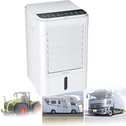 Climatiseur De Voiture Avec 4 Bacs à GlaçOns, Ventilateur De Refroidissement Par éVaporation Portable, Mini Climatiseur 4 En 1 Pour Camping-Car, Climatiseur Silencieux Universel Pour Camion SUV,24V