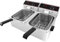 Friteuse professionnelle, friteuse électrique avec 2 paniers, friteuse de comptoir en acier inoxydable pour usage commercial et domestique, capacité de cuve double 8 L x 2 friteuses, frites, beignet