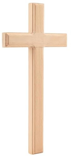 XTUDOU® Croix murale en bois de chêne massif, à suspendre, convient pour accrocher des décorations murales pour la maison