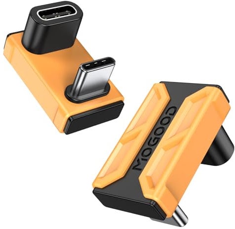 MOGOOD 180 Degree U Shape USB-C Male to USB-C Female Adapter With PD 140W/40 Gbps, Type C 180 Extender for Steam Deck/Switch/Laptop/Tablet/Phone