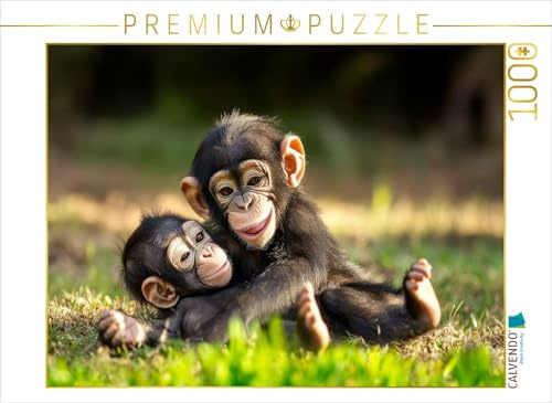 Puzzle · Affenstark verbunden | Schimpansen Kinder beim Spielen · 1000 Teile · Lege-Größe 64 × 48 cm · CALVENDO Puzzle