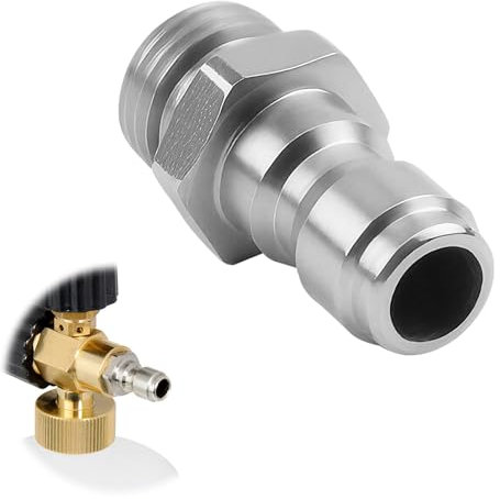 1/4'' Quick Release Connector, M14 Thread Pressure Washer Adapter Connect Female Quick Fitting High Pressure Hose Connector for Snow Foam Lance Bottle Connecting Parts Stainless Steel Coupler