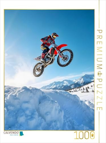 Puzzle · Frozen Flight – Motocross im Schnee | Ein Motiv aus dem Kalender Gravity Rebels · Extrem-Motocross in Action · 1000 Teile · Lege-Größe 64 × 48 cm · CALVENDO Puzzle