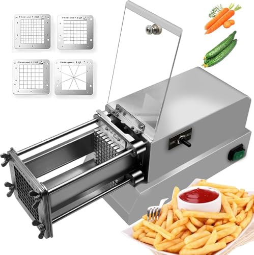 Elektrische Pommes frites schneider, automatische kartoffelschneider aus edelstahl mit 4 klingen, kommerziellen und haushalt elektrische frites schneider, kartoffelschneider, zu verwenden für