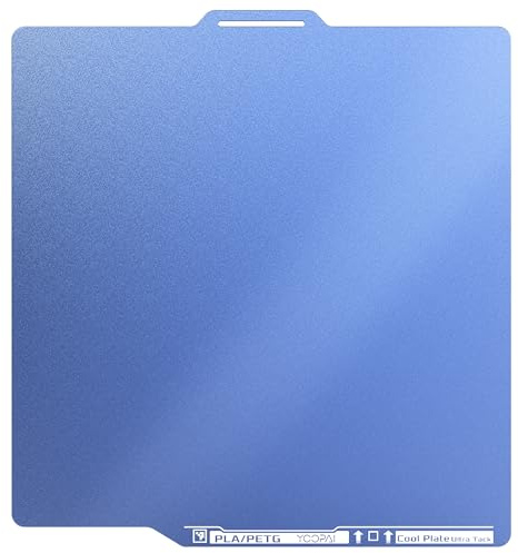 YOOPAI Plaque de Impression à Froid 257 x 257 mm pour Imprimante 3D Bambu-Lab X1 X1C X1E P1P P1S A1, Ruban anti-déformation avec revêtement UltraTack, Bleu