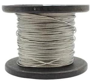 Cavo Acciaio 50 M/100 M In Acciaio Inox 304 Fune Morbida Pesca Cavo di Sollevamento 7 * 7 Stendibiancheria 1mm/1.5mm/2mm(100m,Diameter 1mm)