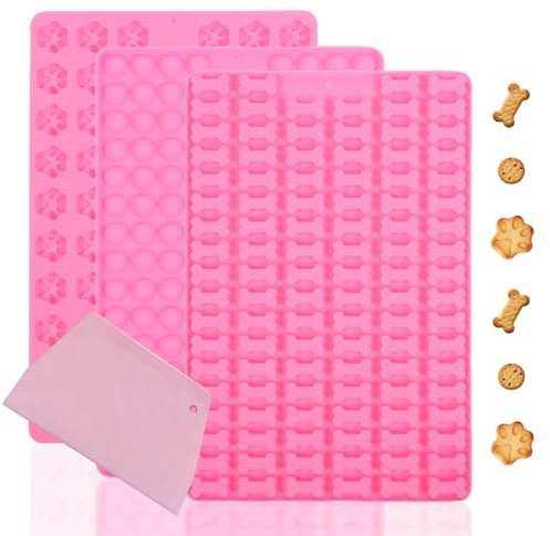 Molde de Silicona Para Caramelos, Golosinas para Perros, Chocolate, Fáciles de Limpiar, 3 Piezas, Reutilizables, sin BPA, Moldes para Hornear Galletas