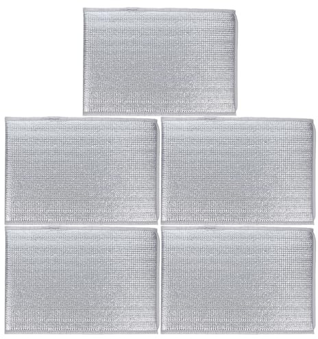 TINEASUR 5 Pièces Film Isolant Épais pour Pots de Fleurs Housse Protection Gel et Chaleur Couverture Hiver Extérieure pour Plantes Double Aluminium Facile à Installer