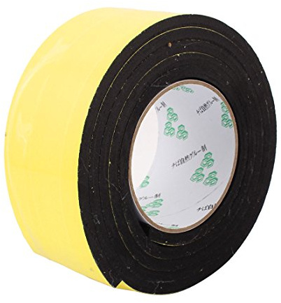 Sourcingmap Sealing Foam Tape 60mm Wide 6mm Thick 2m/6.56ft Long, Self Adhesive Weather Strip for Window Door Insulation, Yellow Black