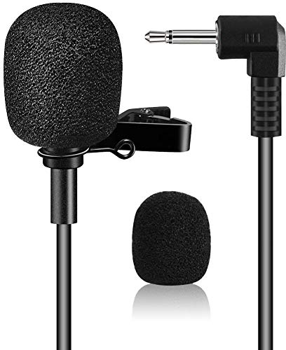 EXMAX® Pro Black Micro Mini lavalier Lapel Tie Clip-on 1/8”(3.5mm) Jack Condenser Collar Microphone for Belt Pack Mic System,Voice Amplifier,Teachers, Speakers,Coaches,Presentations,Tour Guides
