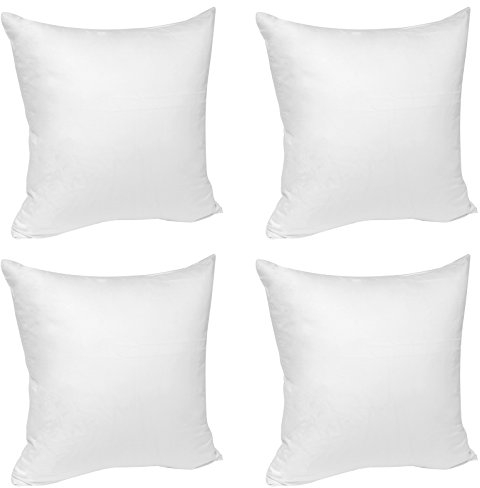WOLTU® 4X Kissenbezug Kissenhülle Baumwolle mit Reissverschluss, 4er Set Sofakissen Dekokissen Kopfkissen Hülle Bezüge Bezug, 45x45 cm, Weiß