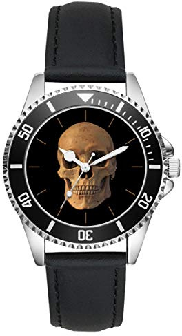 KIESENBERG Totenkopf Uhr Skull- sportliche Armbanduhr im Skull-Design - Stilvolle Gothic Herren-Uhr - Geschenkidee für Rocker-& Gothic-Fans - L-20560
