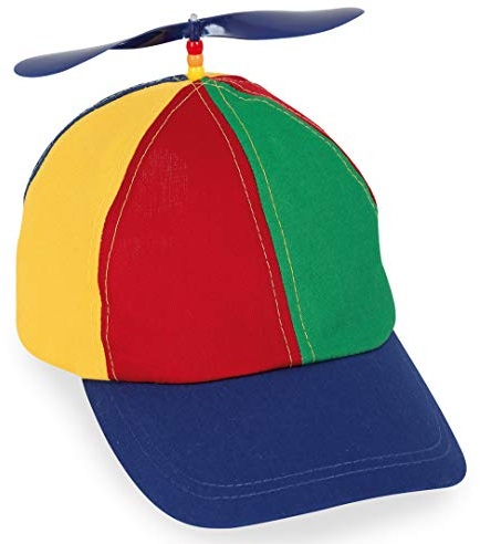 KarnevalsTeufel Bunte Propeller Mütze Basecap Kappe Helikopter Hubschraubermütze