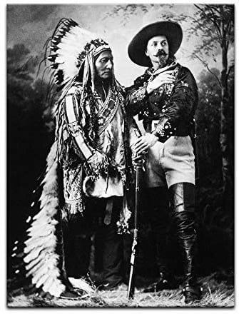 Kunstdruck Poster - Sitting Bull und Buffalo Bill 20x30 cm ca. A4 - Berühmtheiten & Zeitgeschichte Bild ohne Rahmen