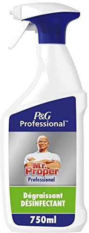 Mr Propre Professional - Dégraissant Désinfectant Spray 750ml - Nettoie et désinfecte en un geste, Ultra performant, Tue 99,99% des bactéries en 15 secondes, Agréé contact alimentaire