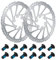 2 Pieces Bicycle Brake Disc, 160mm Disc Brake Rotor Stainless Steel Bike Rotor with 12 Pieces Screws Bicycle Disc Brake Rotor for Road Bike Mountain Bike MTB