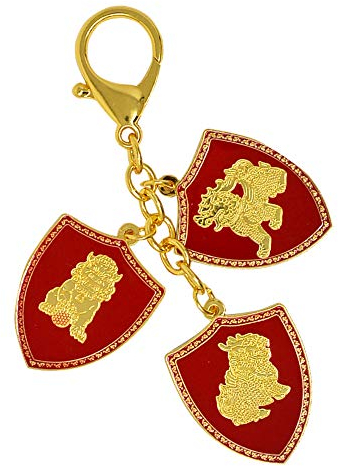 juanxian W4264 Schlüsselanhänger mit 3 Himmlischen Schildern, Rot