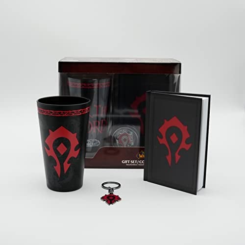 ABYstyle - World of Warcraft Verre XXL + Porte-clés + Carnet Horde