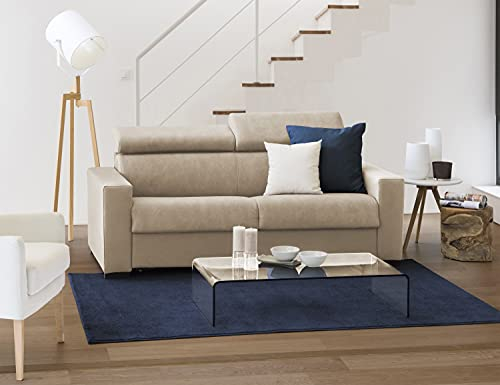 Talamo Italia - 2-Sitzer Schlafsofa Agostina, Wohnzimmersofa mit drehbarer Öffnung, verstellbare Kopfstützen und schmale Armlehnen, 100 % Made in Italy, 160 x 95 x 85 cm, Beige