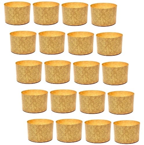 Stampo per Panettone Alto 750 gr, 20pz - Pirottini Panettone Professionale di Carta Naturale di Pura Cellulosa ad Alta Densità, Forme di Cottura per Panettoni, Resistente al Calore 200°C