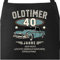 MoonWorks® Grill-Schürze Kochschürze Oldtimer Geburtstag Retro Design Print Vintage Auto Geburtstagsgeschenk für Männer 40 Jahre schwarz Herren